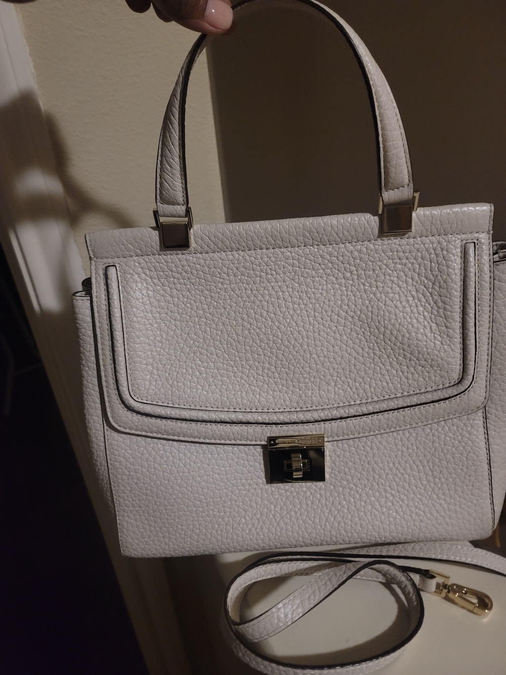 Classic Structured Top-Handle Women’s Bag in Light Taupe